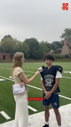Video thumbnail for video titled  Dahlia Dimmer interviews Cranbrook defensive back Kenyon C