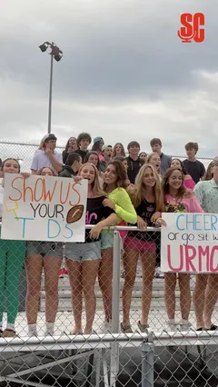 Video thumbnail for video titled What does the student section think at halftime?  During the