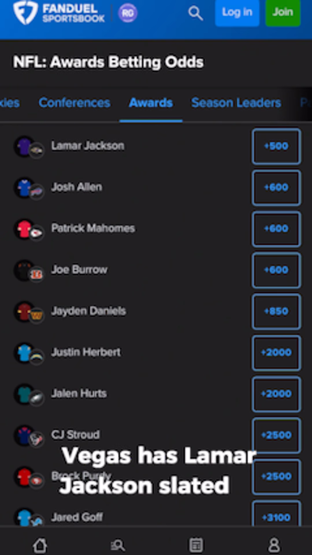 NFL Regular Season MVP will go to…